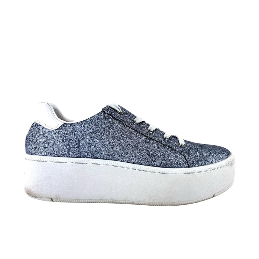 Skechers Plateau Glitter Platform Wedge Lace Up Sneakers - Picture 2 of 14